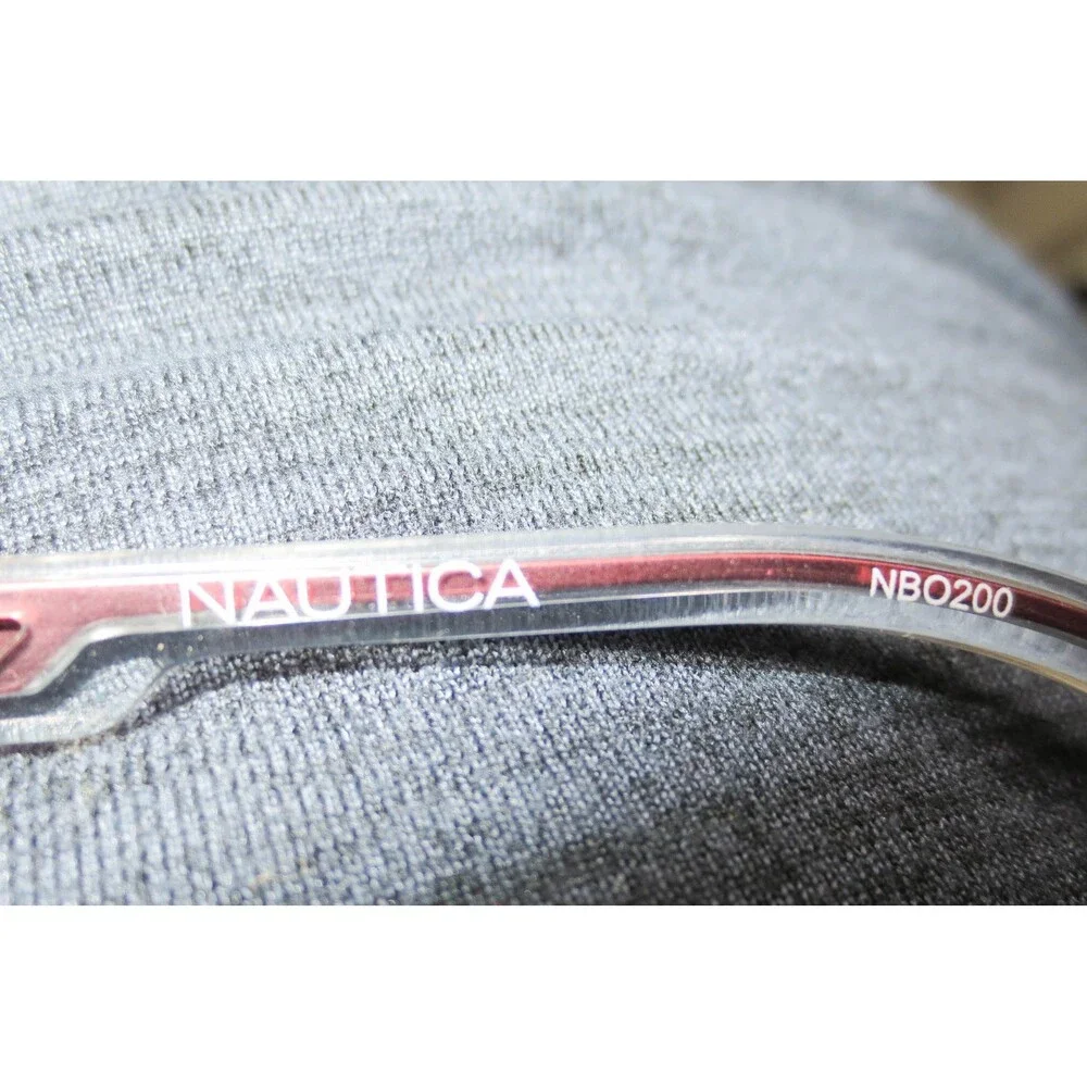 Nautica NBO200 Clear Grey Burgundy Rectangular Eyeglasses Frames 47-16-125